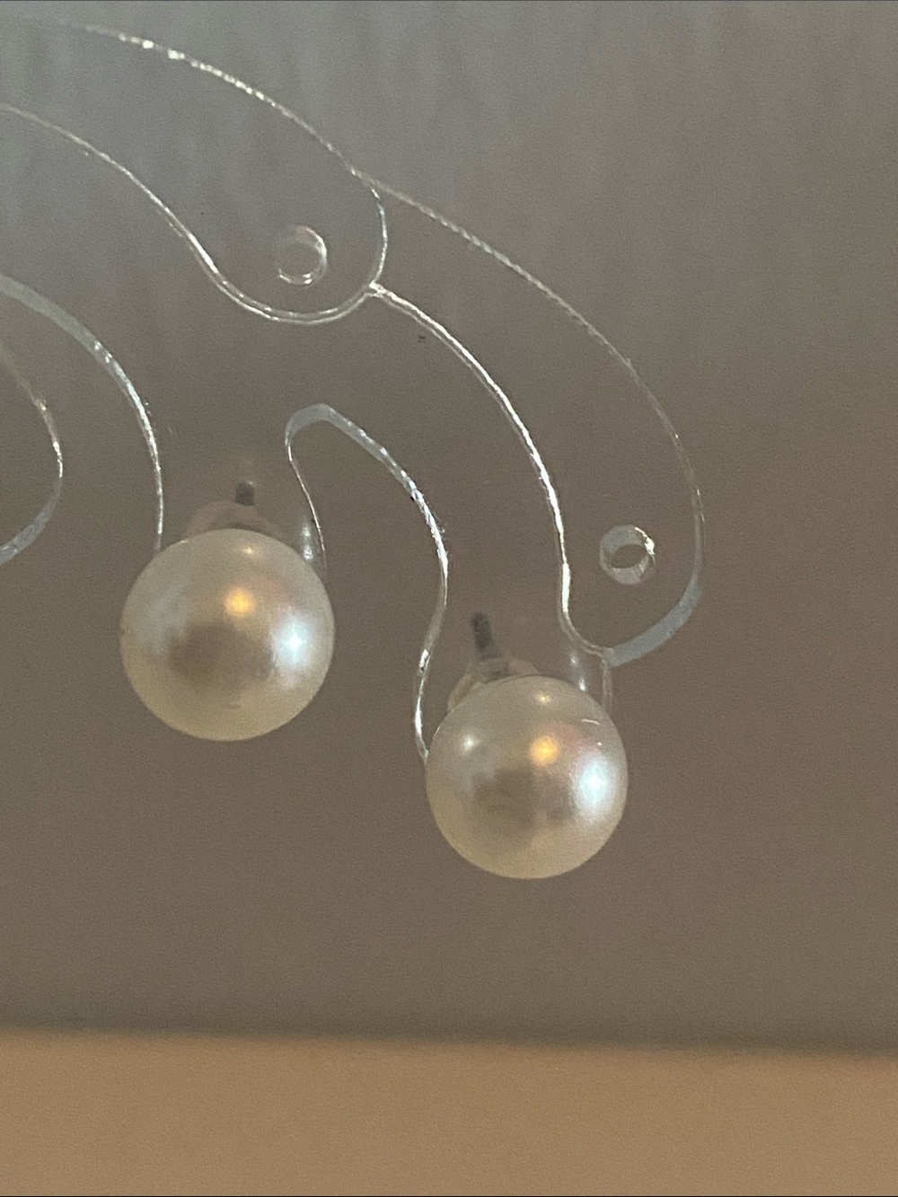 Classic Pearl Stud Earrings - White Pearlescent Finish